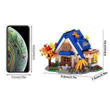 Retro Forest Cabin Set, Building Block Ornament, DIY Building Block Assembly, Building Block Toy, Stress-Relief Building Blocks, Suitable As A Desk Ornament, Easter Gift, Birthday Gift. - Multicolor - View 4