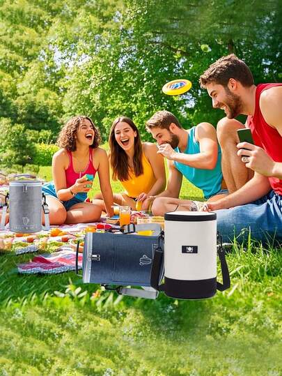 1 pieza Bolsa enfriadora aislada con gran capacidad - Aluminio portátil para mantener la frescura y el calor, nuevos diseños para 2025, perfecta para aventuras al aire libre, campamentos y picnics, esencial para comidas al aire libre | Cierre de cremallera resistente