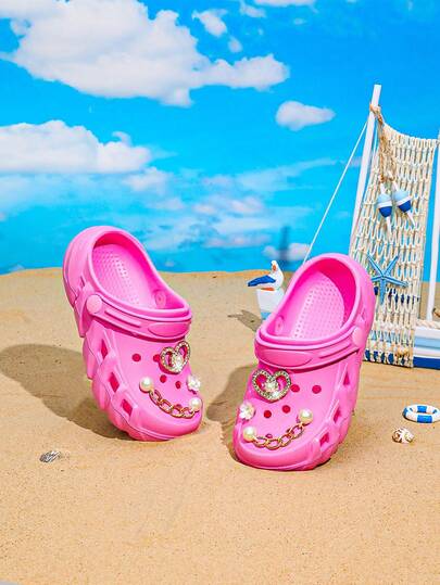 Zuecos planos y adorables para niños, antideslizantes y de madera, unisex para niños y niñas, nuevos de verano de EVA, ligeros, antideslizantes, de suela blanda y transpirables, en diversos colores versátiles, con diseño de fácil calzado, adecuados para la playa