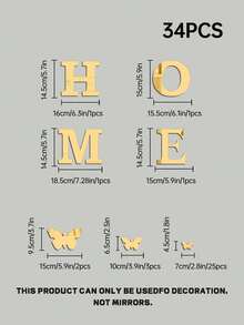 10片装3D镜面墙贴，优雅羽毛和“HOME”字母图案，可移除现代设计镜面墙贴，适用于卧室、客厅、办公室家居装饰、墙面装饰、春季装饰，为您的家增添活力，带框装饰贴纸，房间装饰，墙镜装饰，浴室装饰，客厅装饰 - 彩色 - 查看 13