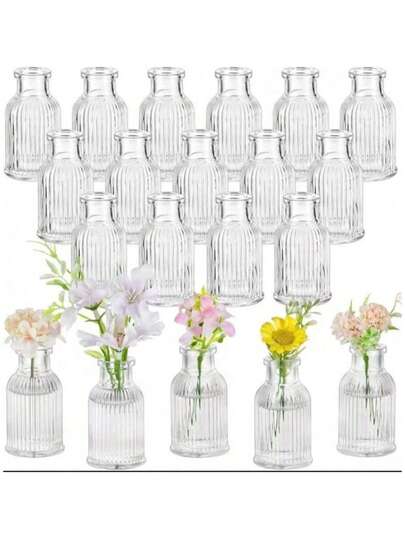 Bộ 1/6/12 bình hoa thủy tinh mini nhỏ gọn, thích hợp để cắm hoa và xông hương, tuyệt vời cho tiệc cưới, Ngày Valentine, Ramadan và trang trí các lễ hội khác nhau. Kích thước: 2,95 inch, có 3 kích cỡ. Bao bì đóng gói số lượng lớn dễ thương, phong cách Bohemian hiện đại. Hoàn hảo cho bàn ăn, phòng khách, phòng ngủ, phòng tắm và các không gian trang trí nhà cửa khác.