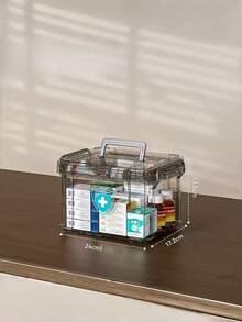 1 Pieces - Multi-Color Transparent Medical Storage Box - Large-Capacity Multi-Layer With Lid First Aid Kit - Home Medicine Organizer Box - Essential For Renters In Emergencies, And Must-Have For Mothers And Families For Health Care. - Multicolor - View 5