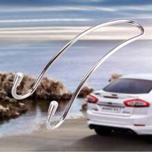 Car Hook Auto Hidden Back Headrest Hanger Handbag Shopping Bag Coat Storage Hanger Car Accessories Hook Organizer 2 Pieces - Silver - View 3