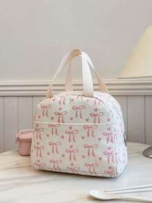 Portable Lunch Bag, Insulated Lunch Box, Bento Bag, Dinner Insulated Bag, Thickened Cute Lunch Fruit Bag For Students, Pink Leopard & Floral Lunch Bag, Women Lunch Box, School & Travel Insulated Lunch Bag, Waterproof Insulated Lunch Bag - 粉紅色 4 - 查看 3