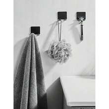 2pcs No Drill Plastic Razor Hook Wall Mounted Multi-Functional Plug Key Storage Adhesive Hook - Multicolor - View 5