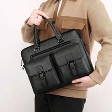 Men Briefcase - 黑色 - 查看 8