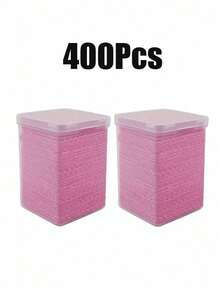 200pcs Pink Nail Care Accessories Cleaning Wipes, Heart-Shaped Non-Woven Cleaning Cloths, Pink Nail Tools, Square Pink Boxed Gel Polish Remover Wet Wipes, Cleanser, Lint-Free Nail Polish Remover Wet Wipes - Multicolor - View 9