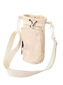 Adjustable Strap Lightweight Durable Water Bottle Holder Bag - Suitable For Hiking, Fitness, Travel And Daily Use Crossbody Bag | With Insulated Main Compartment And Zipper Pocket To Store Phone, Wallet, Keys | Drawstring Design For Hands-Free - Multicolor - View 8