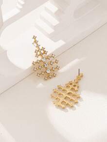 女士几何水晶耳钉一对 - 彩色 - 查看 4