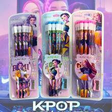12pcs K-Pop 2026 Girl Group Ghost Hunter Erasers + 1pc Pencil Sharpener - Large Cartoon Learning Pencils, K-Pop Stationery Set [Random Style Shipped] - A - View 5