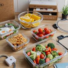 TUMATICLY 17PCS Glass Food Storage Container Set With Lids, Sealable Glass Meal Prep Containers , Microwave, Oven, Freezer, Dishwasher , Bento Box, Salad Maker, Back To School Lunch Box - 查看 7