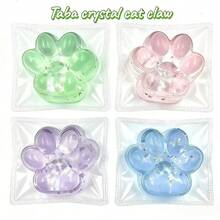1 pieza Juguete antiestrés de pata de gato de cristal brillante Taba, juguete sensorial suave de rebote lento para aliviar el estrés, juguete de apretar lindo para relajación, juguete de escritorio kawaii para el hogar y la oficina, regalo de cumpleaños, favor de fiesta, recompensa de aula, relleno de canasta de Pascua - Multicolor - Ver 8