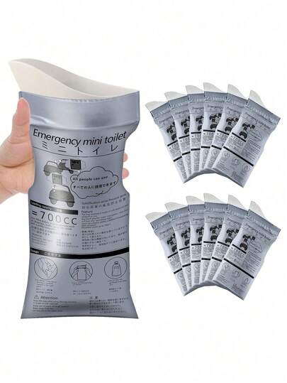 12pcs/Set Disposable Urine Bags, 700ml Capacity Each, Unisex, Suitable For Travel, Emergency, Camping, Hiking, Traffic Jam, Pregnant Women, Patients, Leak-Proof Sealed Design