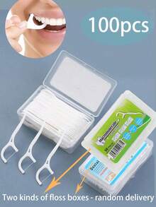 Disposable Dental Flosser,  Floss Picks, High Voltage Plastic Box, Toothpicks - White - View 3