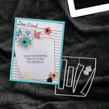 Creative Sticky Notes Dies, DIY Scrapbooking Album And Embossing Stencil, Greeting Card Making Tool, Card Paper Cutting Crafts ,Gift Card Making Template Die Cuts. - Silver - View 6