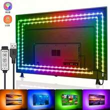 USB RGB LED Light Strip With Dynamic Color Sync Function, Suitable For TV, Room And Christmas Decoration. Widely Used For Car Decor, Party Lighting - Multicolor - View 1