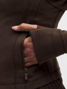 Lululemon Define Cropped Jacket Nulu Walnut Crunch-For Yoga Gym Running-Sweat-Yoga-All Seasons Sport-Spring/Summer-Autumn/Winter-Back To School - Walnut Crunch - 查看 5