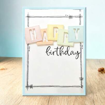 创意快乐卡片模具，DIY剪贴簿相册和压花模板，贺卡制作工具，卡片纸切割工艺品，礼品卡制作模板模切。