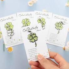5pcs Hollow Four - Leaf Clover Keychain, Lucky Keychain,With "You Are My Lucky Charm" Inspirational Cards, Lucky Gifts For Birthday, Friendship, Back-To-School,St. Patrick's Day, Lucky Exam Gift, Bag Charms - Multicolor - View 5