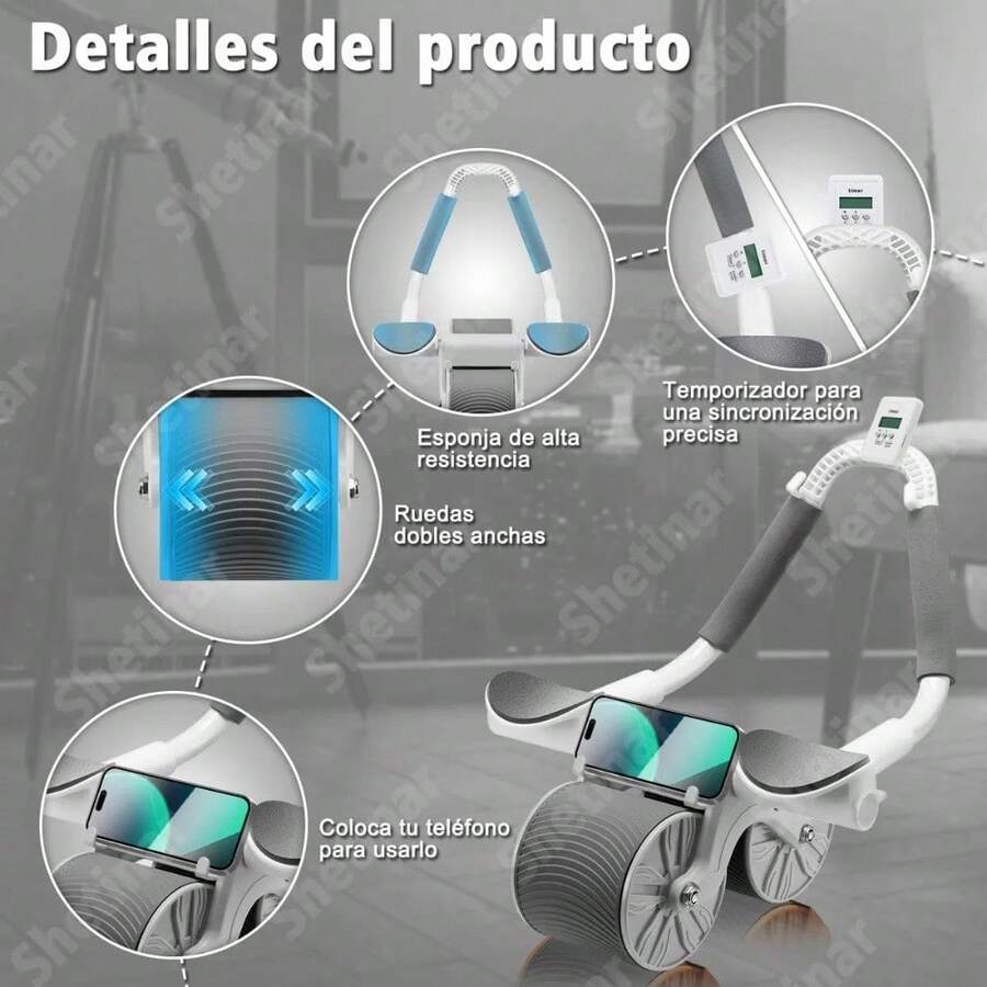 Abdominal De Rebote Automático Con Soporte Para Codo - Negro - Ver 1