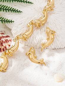 1 Set de collar con colgante de ballena de cristal exagerado de estilo europeo y americano para mujeres - Multicolor - Ver 4