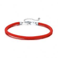 BAMOER 925 Pure Silver Red Lucky Bracelet, Original Base Model European Women's Adjustable Design (16-21cm) - Perfect For Girl's Birthday Gifts & Daily Wear Women's Jewelry - Multicolor - View 15