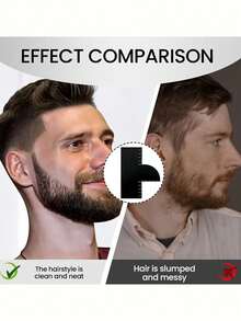 1PC Hair Styling Tool Card: Sideburn Edge Trimming And Alignment Tool, Reusable Hairdresser Hair Design Tool - Black - View 2