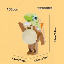 Tung Tung Sahur Character Building Blocks Toy, Tralalero Tralala, LiriLi Larrla, Boneca Ambalam Character Building Blocks Toy, Gift For Party, Birthday - Multicolor - View 10