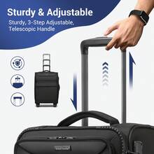 TSA Lock 360° Spinner Wheels Expandable Lightweight Softshell Polyester Luggage Carry-On, Cabin, 20/24/28 Inch Suitcase & 3-Piece Set For Travel - Black - View 6