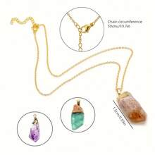 Bộ 3 mặt dây chuyền đá thạch anh tím tự nhiên và thạch anh vàng, đá thô không đều, trang sức thủ công mạ vàng, đá quý cân bằng luân xa, thanh lọc năng lượng Reiki, liệu pháp tâm linh, quà tặng tinh tế cho phụ nữ. - nhiều màu - Xem 7
