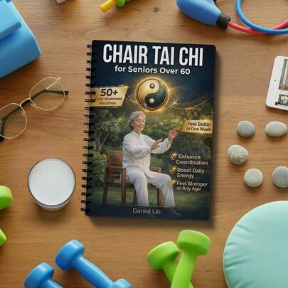 Tai Chi Chair For Seniors 60+: Spiral Bound Exercise Log With 10-Minute Seated Practice, Helps Prevent Falls, Relieve Joint Pain, Improve Stability & Flexibility, Supports Active Aging Fitness (No Gym Needed)