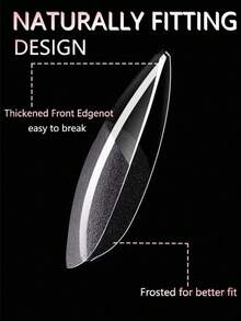 240pcs/Box Transparent Matte Almond-Shaped Nail Stickers, Suitable For Nail Art, Stamping Artificial Nails, Gel Artificial Nails, Pre-Shaped Pre-Buffed Nail Extensions, Acrylic Nails And DIY Manicure - Half Frosted Almonds - View 3