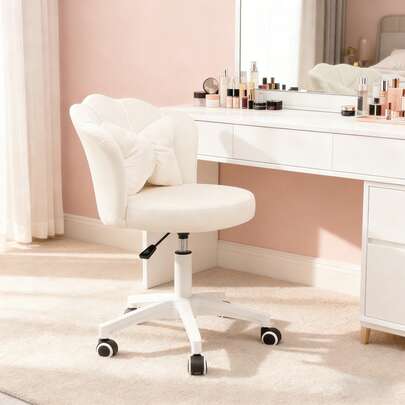 Krzesło obrotowe DYHOME Velvet Washbasin, krzesło do biura domowego, ergonomiczne krzesło obrotowe, z regulacją wysokości