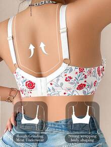 Plus Size Women Fashion Underwire Bra - White - View 3