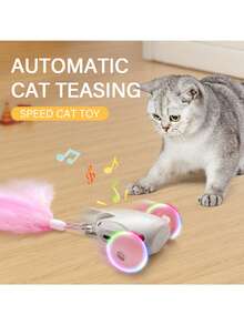 USB Powered Smart Interactive Asymmetrical Motion Pet Car Toy, Intelligent Mini Pet Car Toy - Multicolor - View 2