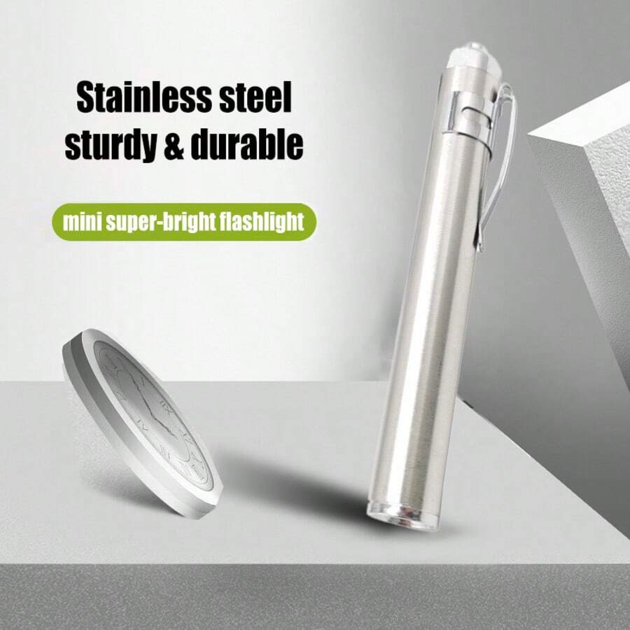 不锈钢LED验蛋器 | 迷你便携式孵化工具 | 符合人体工学的手持式验蛋灯 | 高透光率鸟蛋受精率检测仪（不含电池） - 銀色 - 查看 1