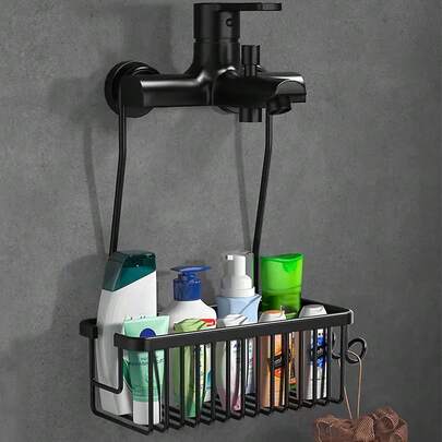 Hanging Shower Caddy - No Drilling Required, With Hooks, Rust-Proof & Waterproof Aluminum Alloy Bathroom Shelf