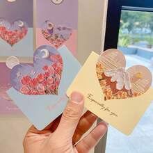 25张心形3D立体绘画贺卡，毕业典礼、生日派对、婚礼、母亲节、节日等场合的邀请卡，个性化贺卡，礼品卡，邀请函 - 款式1 - 查看 2