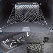 [Stretchable Net Car Trunk] Stretchable Car Trunk Organizer Net With Hooks - Nylon Cargo Storage Pickup Trucks, SUVs & - 黑色 - 查看 3