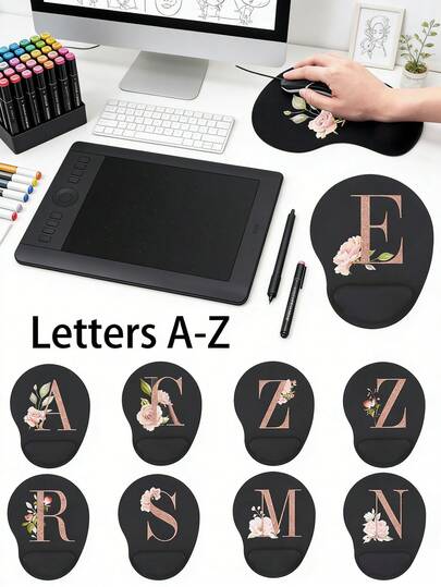 1pc Ergonomic EVA Wrist Support Cushion, Non-Slip Memory Foam Mouse Pad, Comfortable Skin-Friendly Desk Rest For Office Computer Use Comfortable Computer Laptop Mouse Pad,Back To School