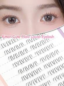 Waloshow 80pcs Cat Claw Segmented Lower Lash False Eyelashes, Natural & Realistic, Lash Extension For Beginners & Daily Wear - B - View 7