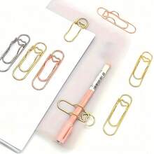 6件套不锈钢多功能金属夹，适用于笔记本和日记本，带笔夹、支架和悬挂功能，可用于整理办公和学习用品。 - 多色 - 查看 8