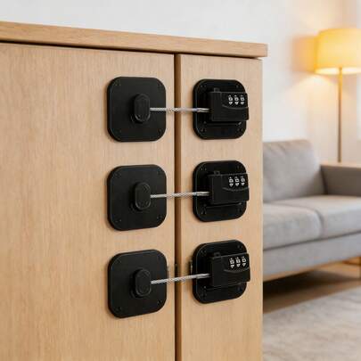 3 Pack Heavy Duty Combination Lock Easy Install No Keys For Refrigerator Cabinets Drawers Kitchen Home Storage Accessories