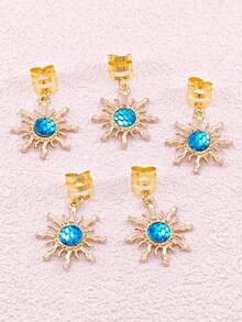 5pcs Baroque & Bohemian Style Hair Clips, Suitable For Girls In Music Festivals, Summer - Gold - View 5