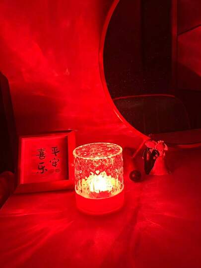 1个水波纹灯，16种灯光颜色，触摸和遥控操作，营造浪漫温馨的氛围，RGB氛围夜灯，家居装饰，适用于卧室、游戏室、客厅，氛围照明