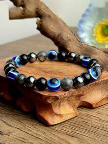 男士招财手链 - 幸运手链，招财纳福，带来力量、平衡与灵性，适合瑜伽冥想，日常佩戴、特殊场合及馈赠佳品。 - 彩色 - 查看 3