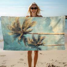 1条椰树印花沙滩巾，柔软舒适轻便，适合旅行、游泳、潜水、冲浪、瑜伽、露营等户外活动，是沙滩用品的理想之选。 - SSTJ10642 - 查看 1