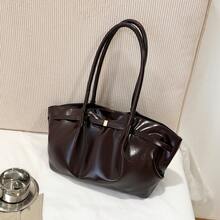 Sac fourre-tout  blanc crème minimaliste - Sac à épaule à grand volume avec accent métallique, convient pour le travail et l'usage quotidien - Multicolore - Voir 11