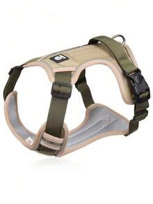 1 Set Pet Chest Harness (Leash Not Included), Reflective Large Dog Chest Strap, Walking Leash, Oxford Cloth Anti-Pull Anti-Choke - Khaki - View 7