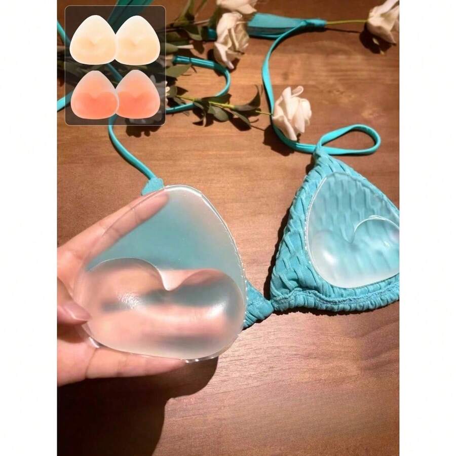 1 Pair Reusable Silicone Bra Inserts - Invisible Push Up Pads, Suitable For Swimwear And Lingerie, Soft & Thick, Natural Lift, Ideal For Bikinis, Dresses And Camisoles. - Nhiều màu - Xem 1